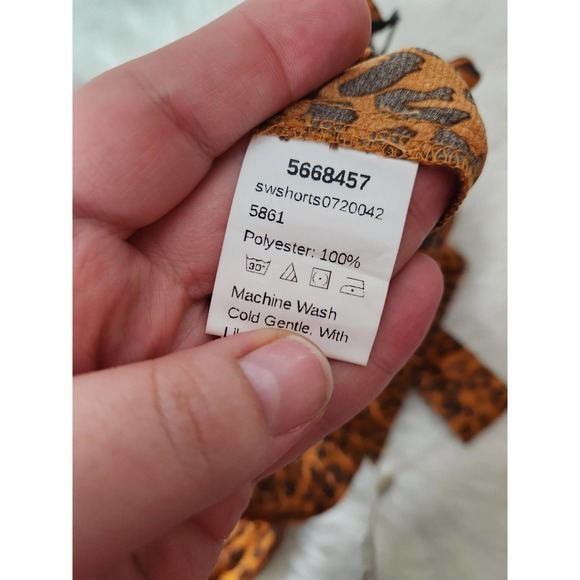 Shein Womens Paperbag Shorts Animal Print Pull-On Flowy Orange Brown 4XL - Picture 4 of 7